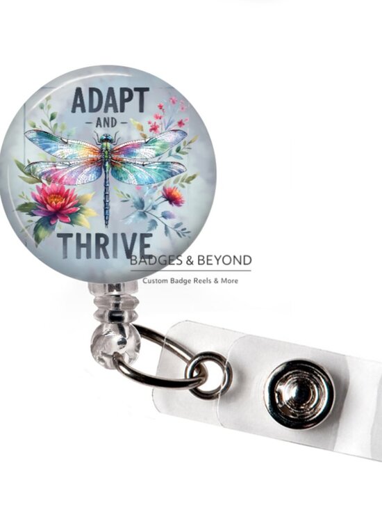 Handmade Accessories - 🪷✨ Adapt and Thrive Dragonfly Badge Reel | Inspirational Retractable ID Holder